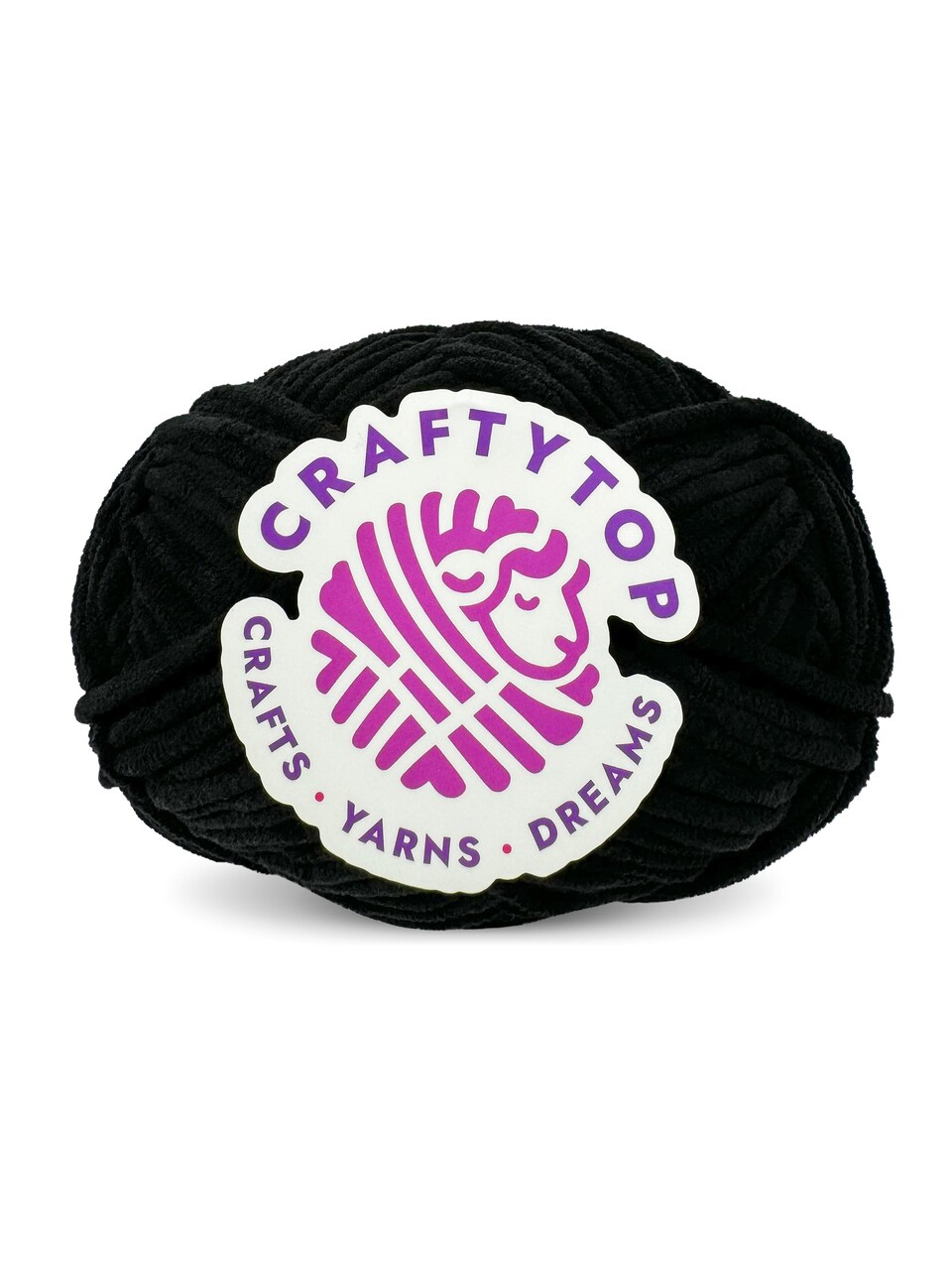 Craftytop™ Bulky Velvet Yarn #5 for Knitting & Crochet (Black Coral)